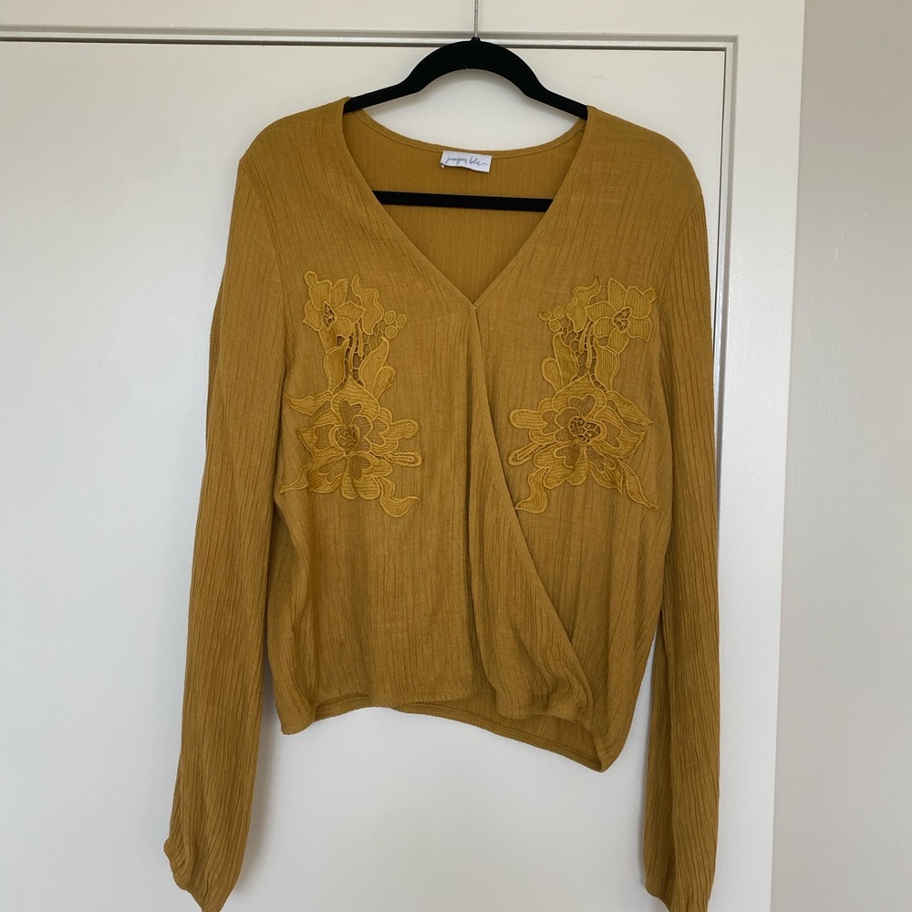 Canary Yellow Long Sleeve Blouse